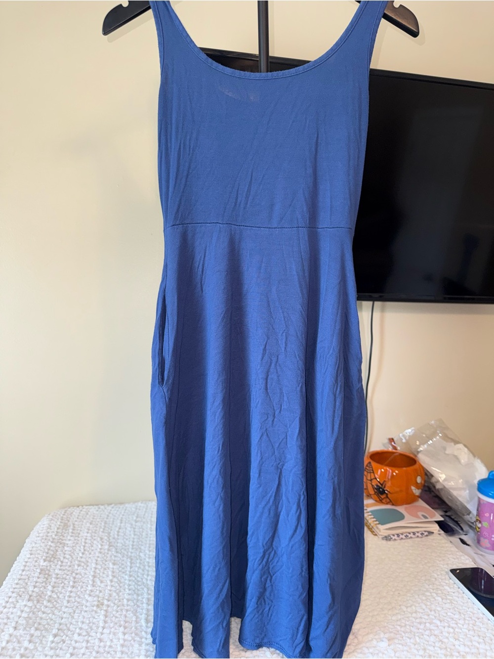Blue Sleeveless Scoop Neck Women’s Dress